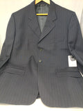 Made In Italy Giacca In Lana Blu Righe 54