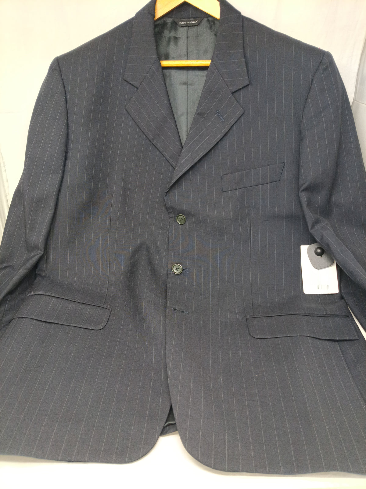 Made In Italy Giacca In Lana Blu Righe 54