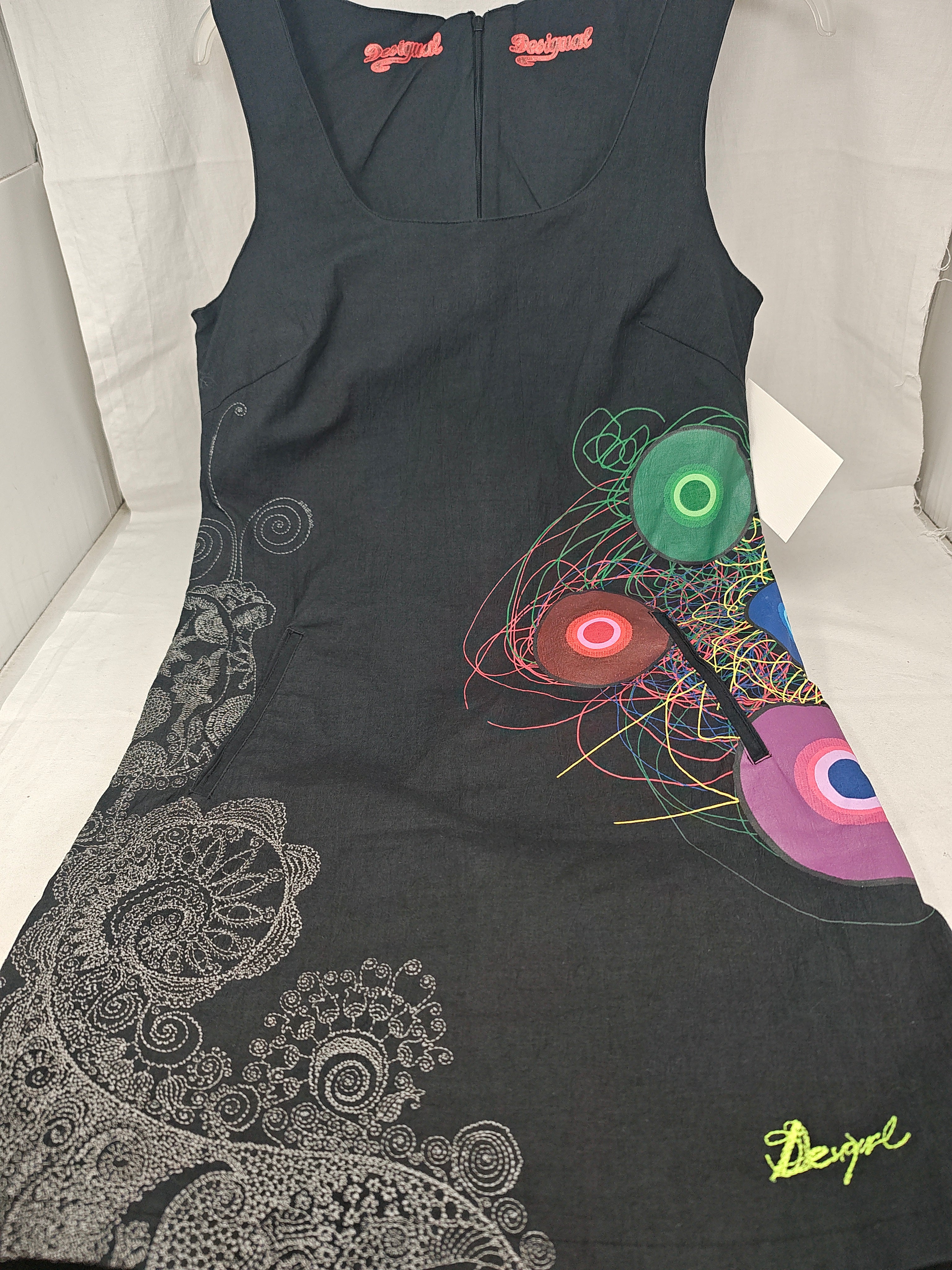 Desigual Abito Bnero Con Fantasia Colorato 40