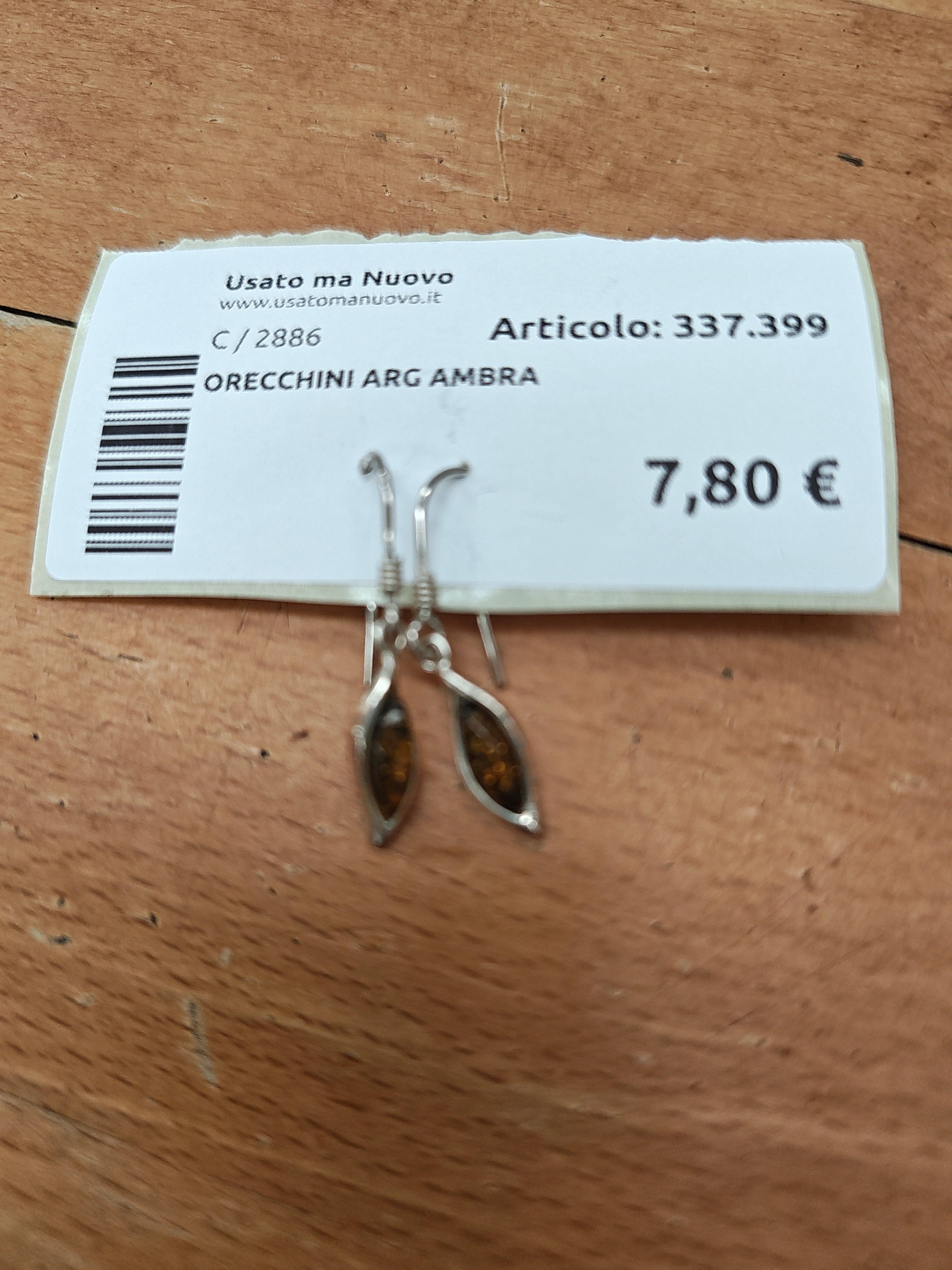 Orecchini Arg Ambra