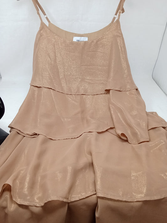 Bsb Abito Volant Beige Oro 40
