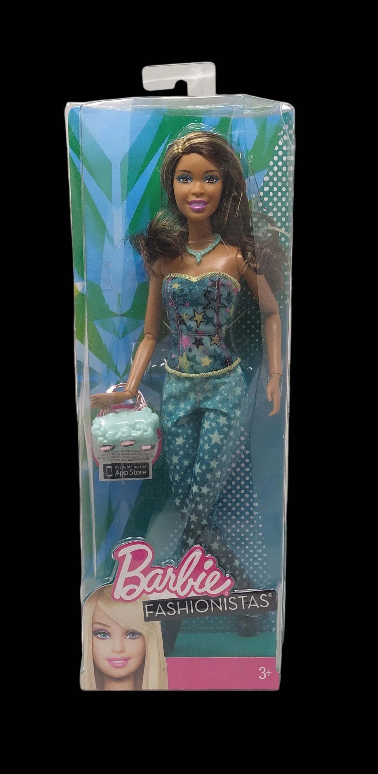 Barbie Bambola Fashionistas Di Mattel, Con Capelli Neri Y7492 Nuova