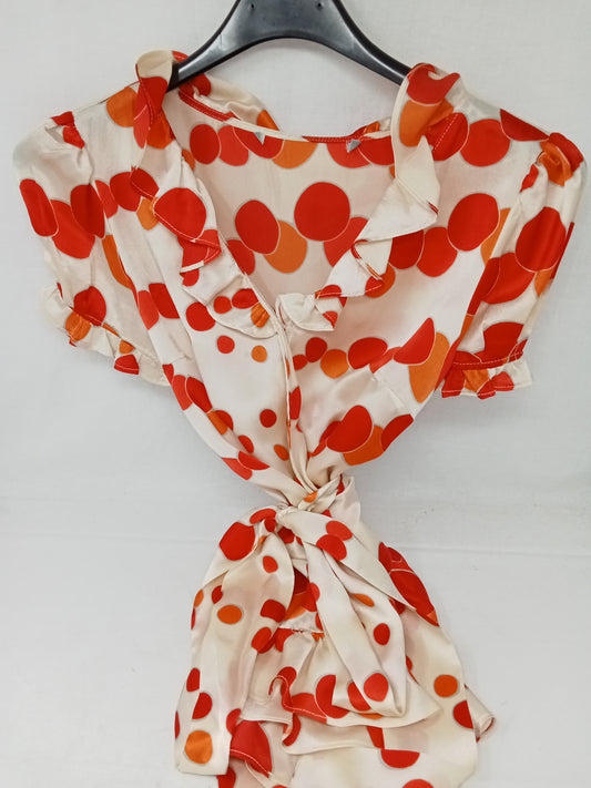 Camicia In Seta Pois Rosso 42