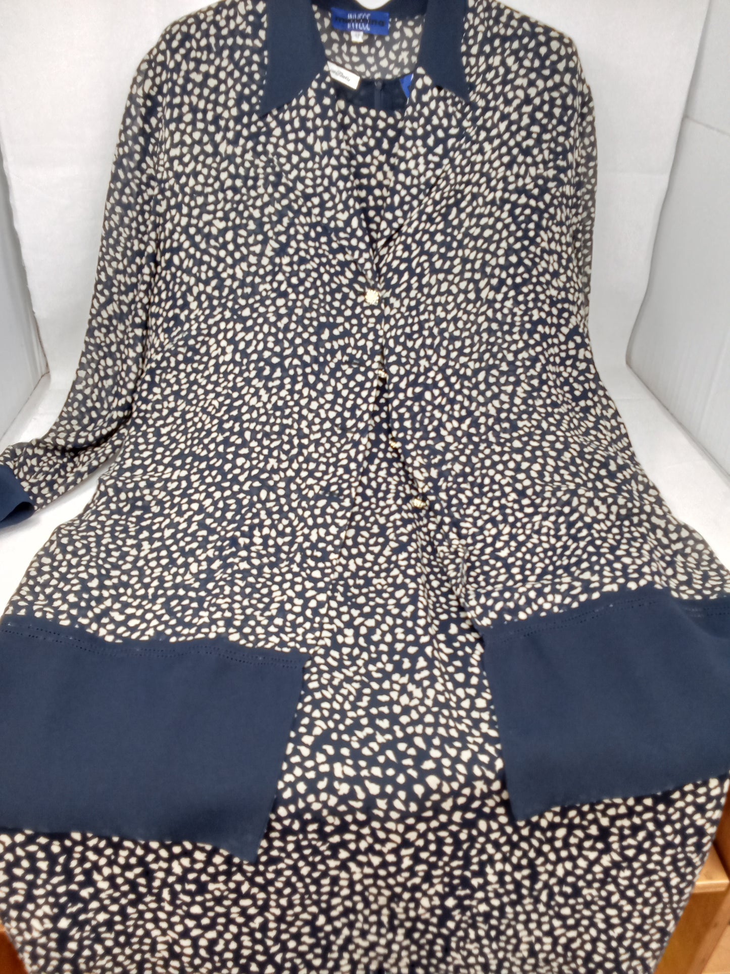 Mimmina Soprabito In Seta Blu Beige 48