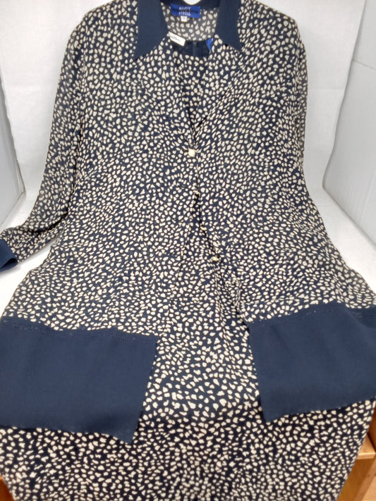Mimmina Soprabito In Seta Blu Beige 48