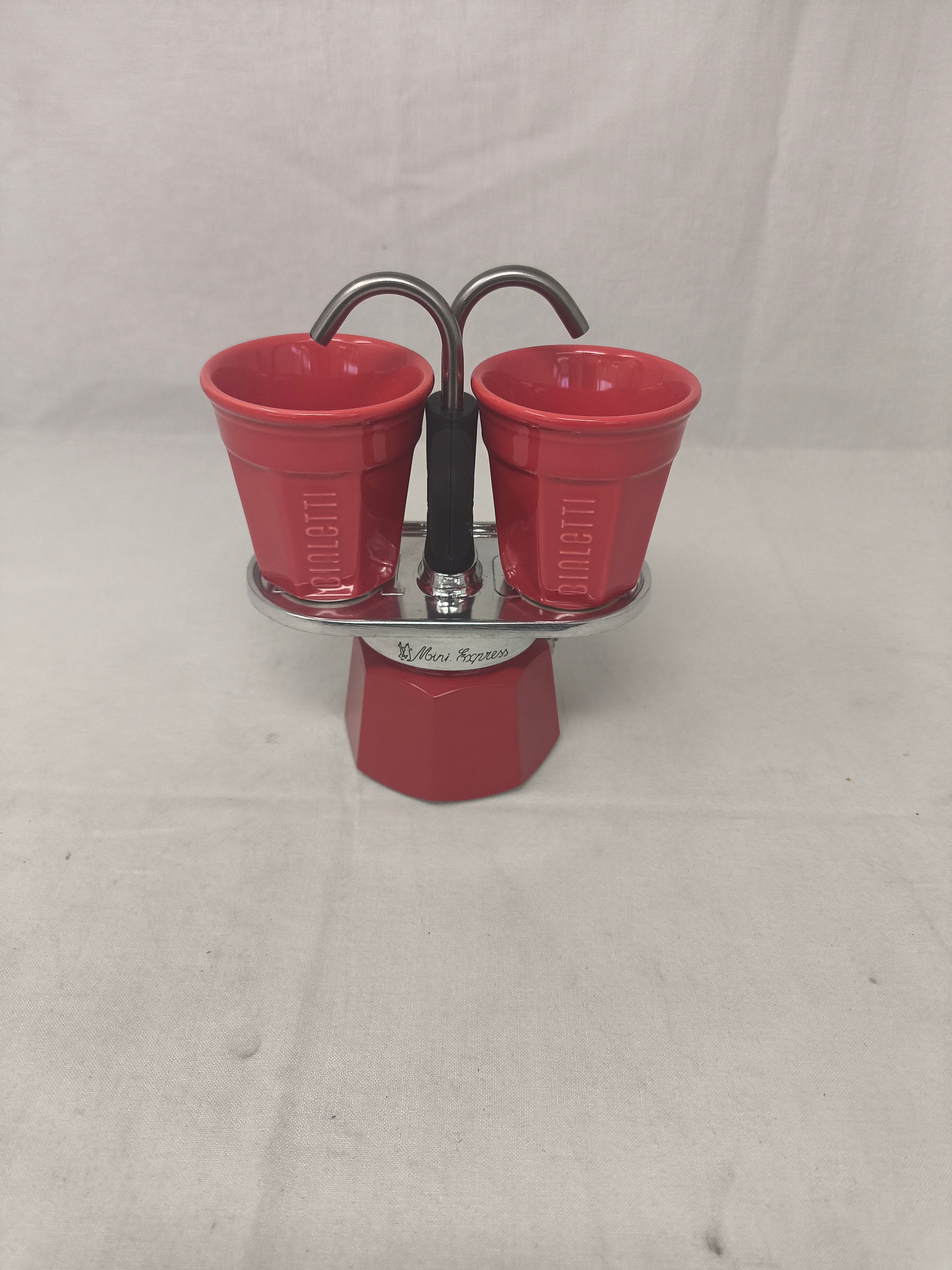 Bialetti Caffettiera Mini Express Rossa Con 2 Tazzine Rosse Nuova