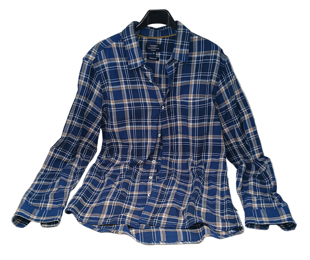 Tiffosi Camicia Scozzese Blu Bco M U