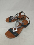 Pittarello Sandalo Nero Argento 36