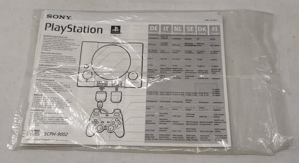 _sony Ps1 Modello Scph-9002 Modificata + 1 Joystick Originale + Memory Card + 1 Joystick Compatibile + Istruzioni + Cavi