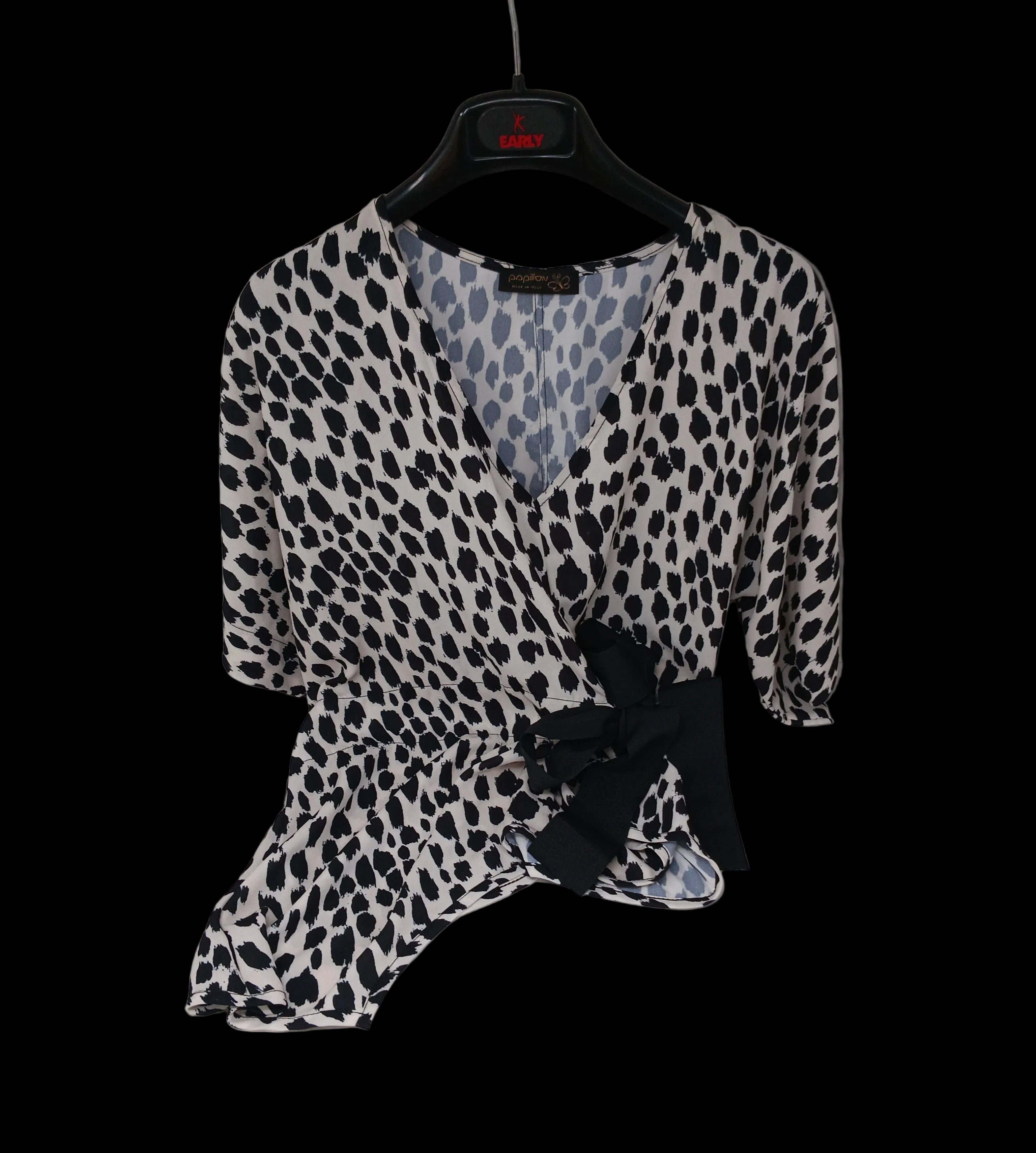 Papillon Maglia Maculato Nero Bco L