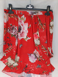 Camicia Tulle Rosso Fiorato Tu