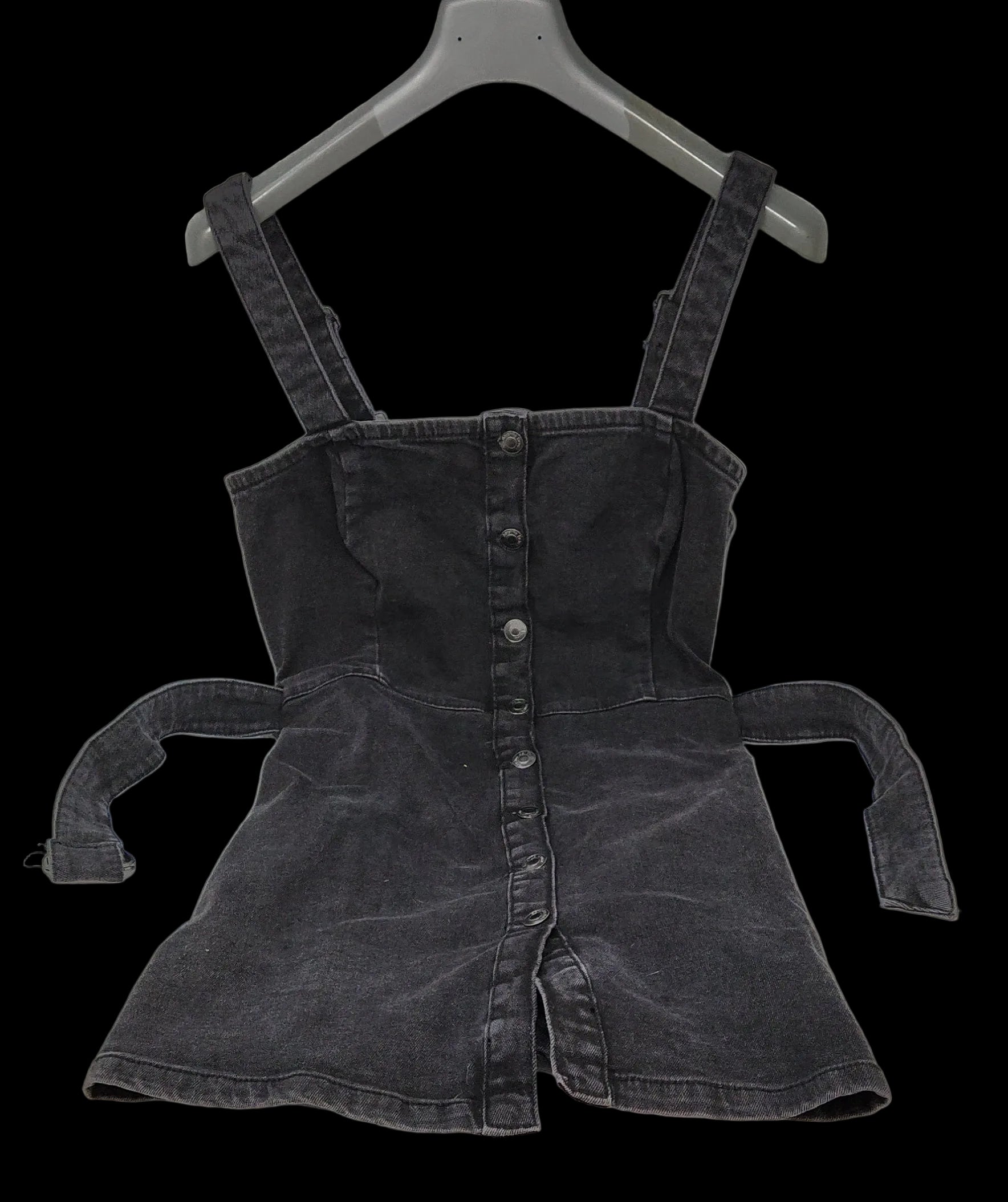 Bershka Salopette Jeans Nero M