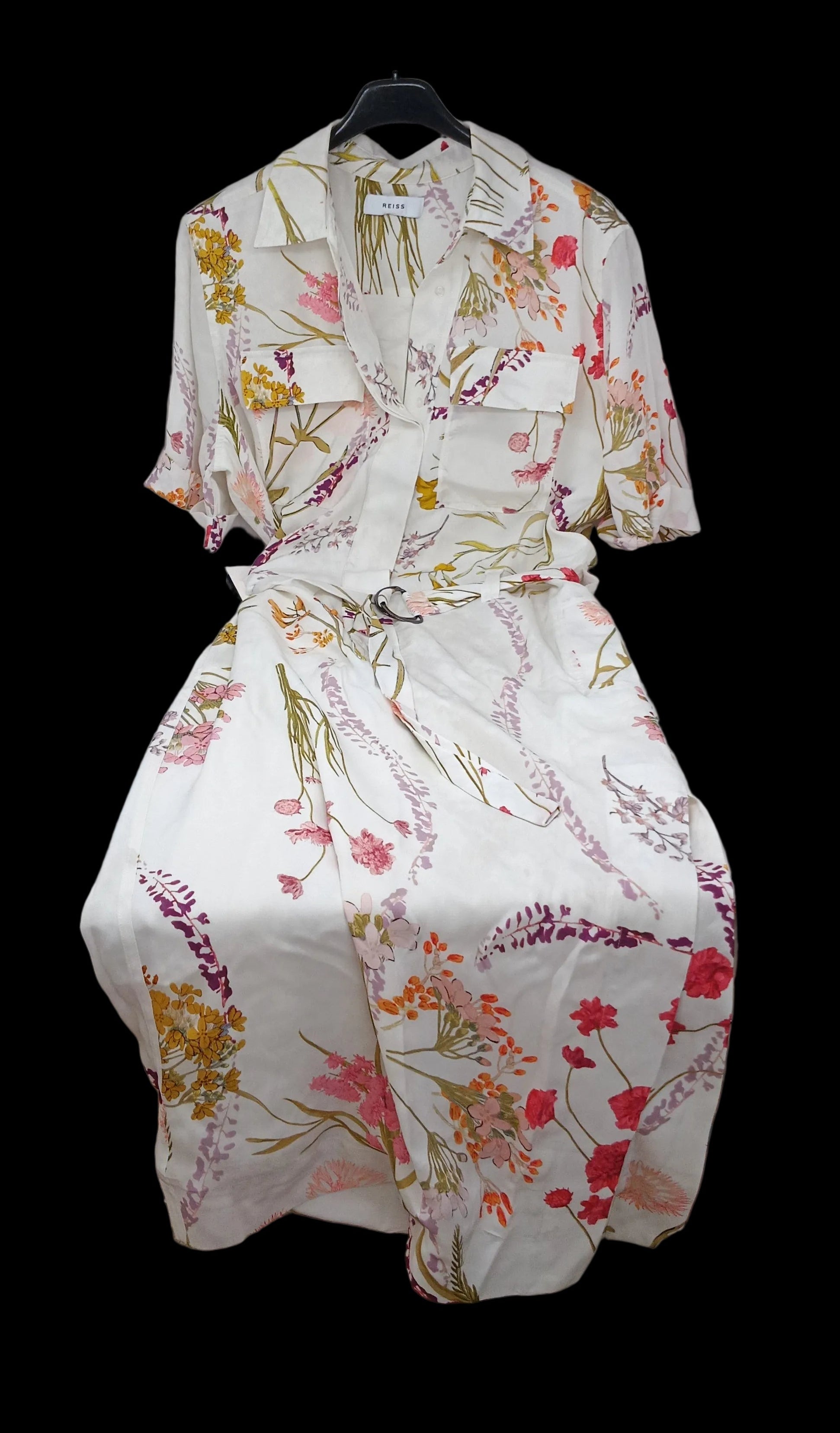 Reiss Abito Tulle Bco Fiorato 42