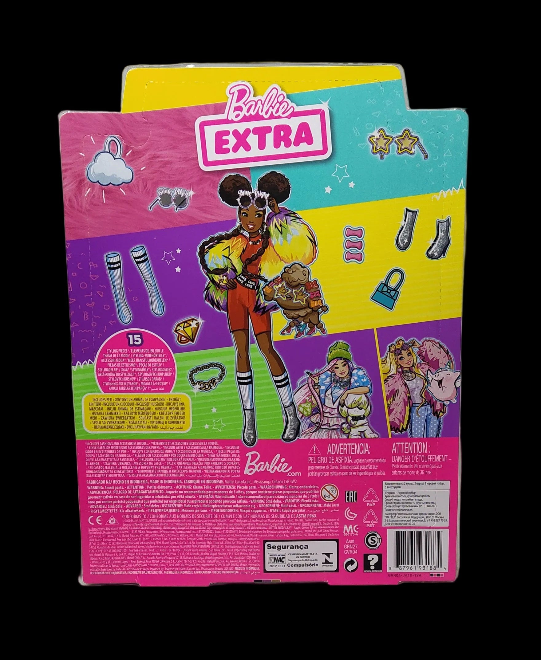Barbie Bambola Extra Con Pelliccia Multicolor Nuova
