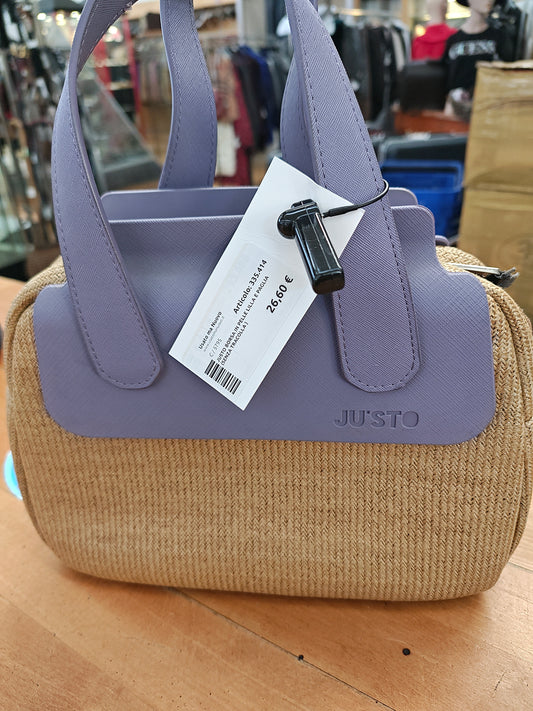 Justo Borsa In Pelle Lilla E Paglia (senza Tracolla )
