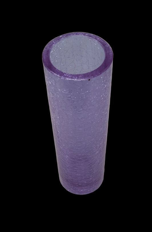 Vaso Cilindrico Vetro Con Alessandrite H.27,50 ø 8cm Spessore 8mm Anni 70