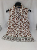 Conte Of Florence Camicia Sma In Lino Bca Fiori Marrone S