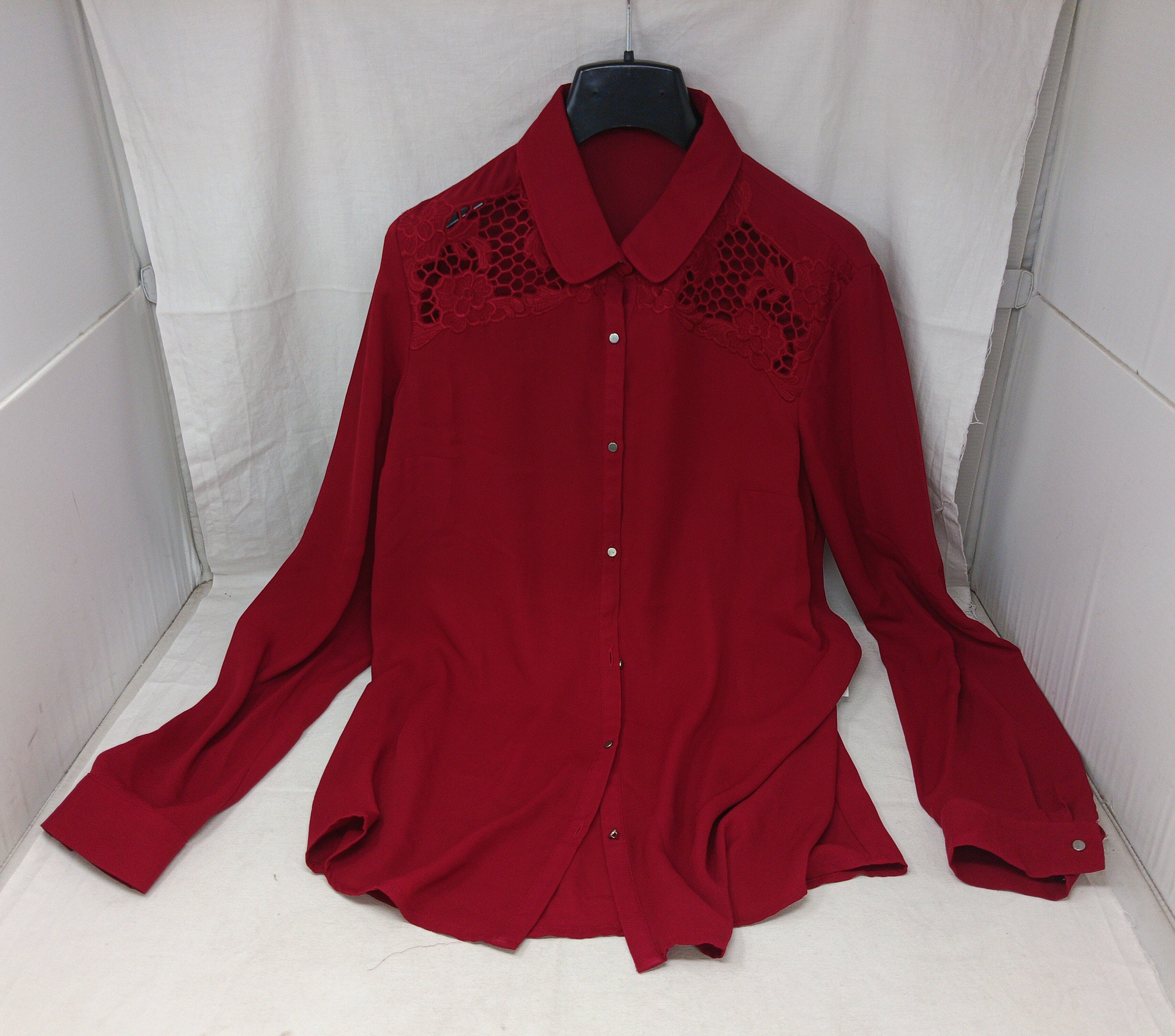Pimkie Camicia Tulle Bordeaux Pizzo 42