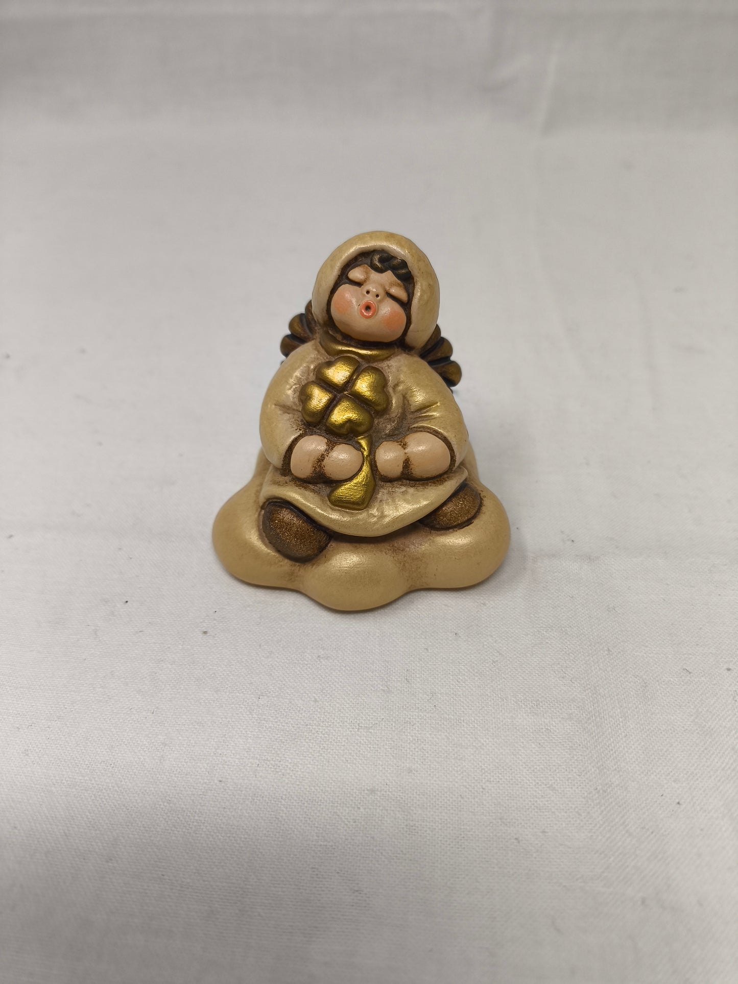 Thun Angioletto Sulla Nuvola Con Quadrifoglio D'oro H.7cm