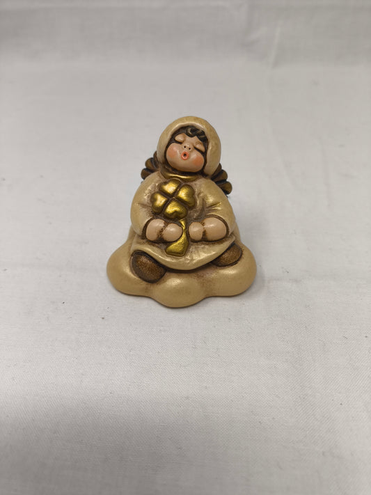 Thun Angioletto Sulla Nuvola Con Quadrifoglio D'oro H.7cm