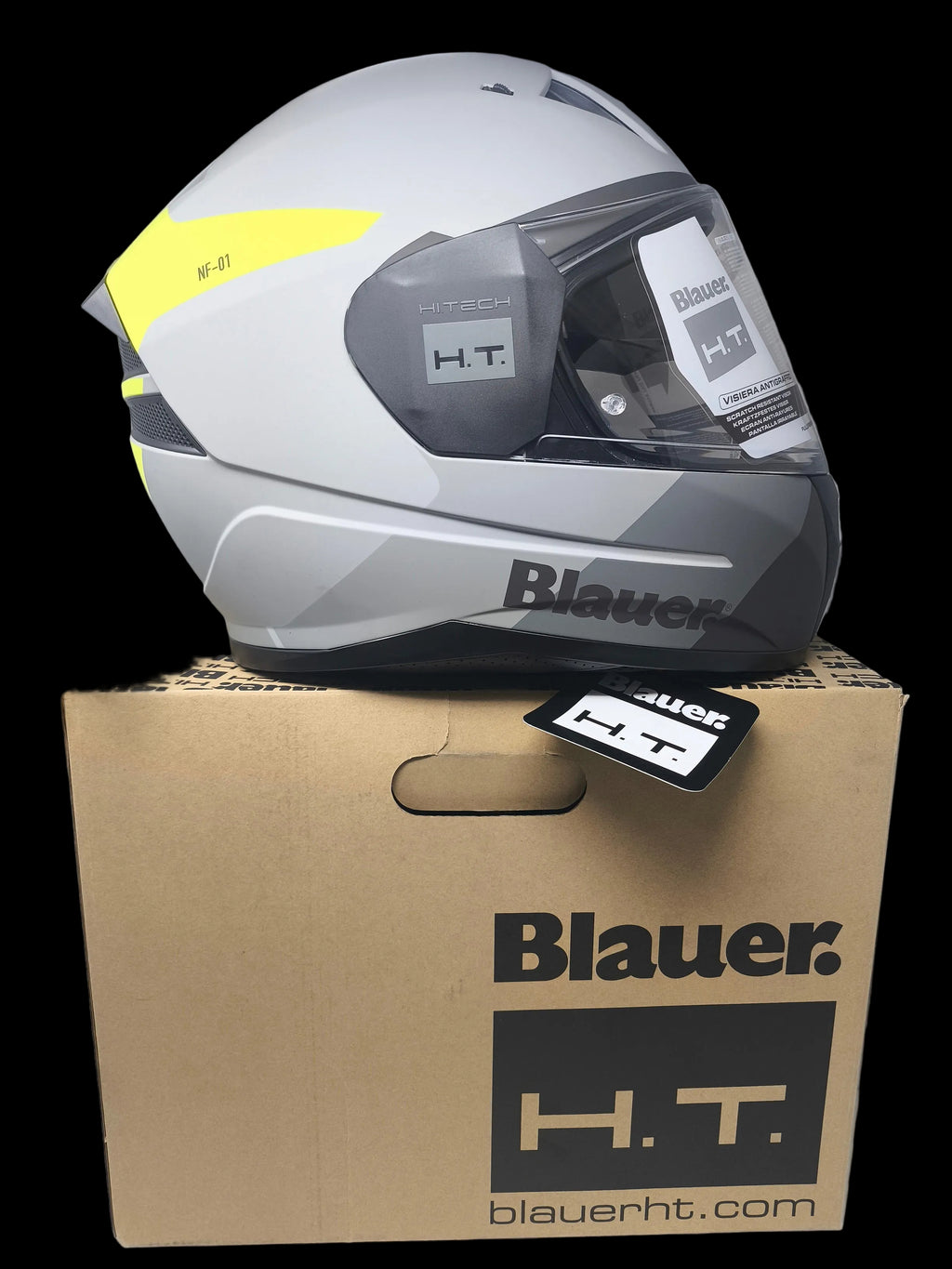 Blauer Casco Integrale Ht Naca Nf01 B Full Face Grigio Giallo Opaco Misura M Nuovo