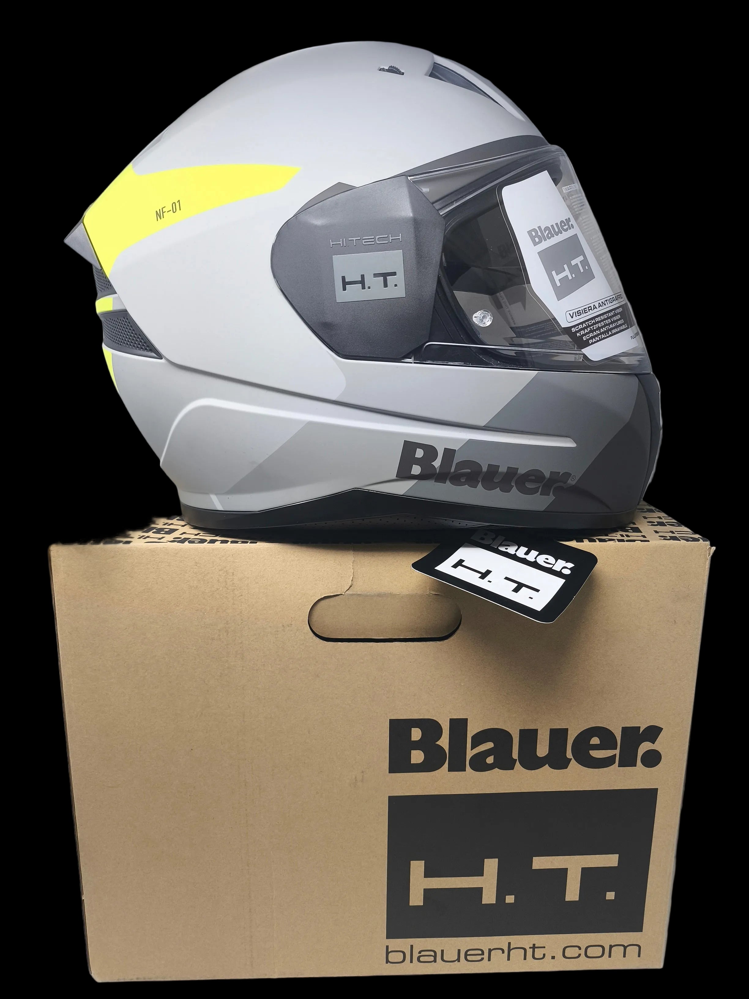 Blauer Casco Integrale Ht Naca Nf01 B Full Face Grigio Giallo Opaco Misura M Nuovo