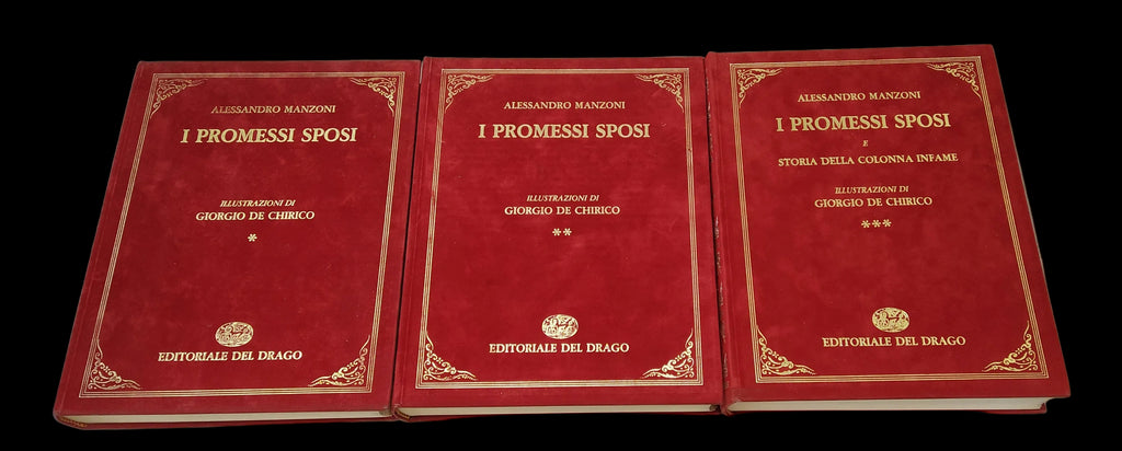 I Promessi Sposi - Editoriale Del Drago Illustrato Giorio De Chirico 3 Volumi Completo