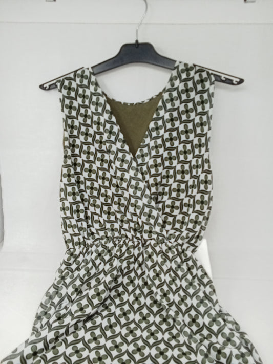 Abito Tulle Verde Bco Fiorato S/m