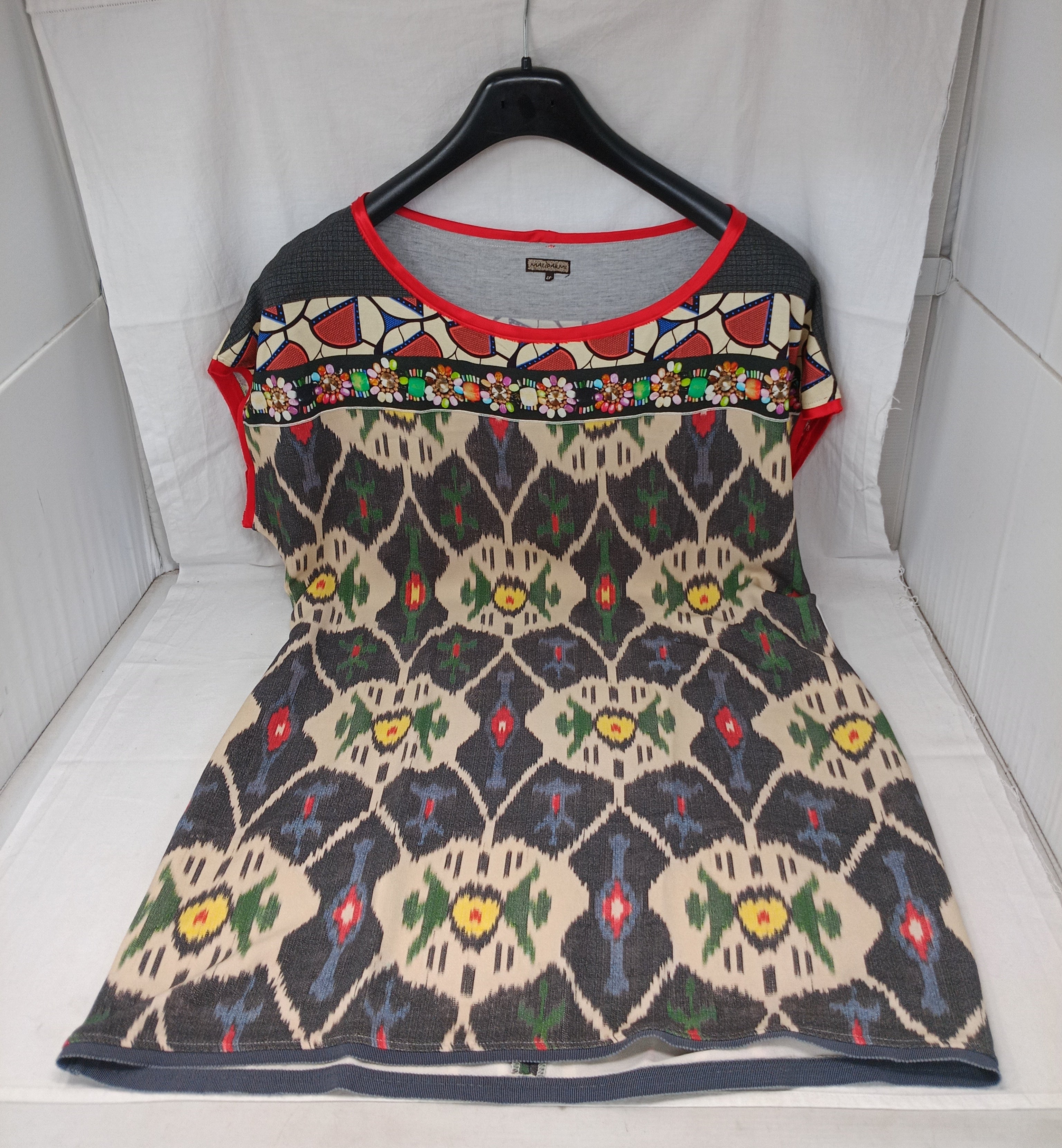 Maliparmi Abito Con Fantasia Beige Blu Verde L