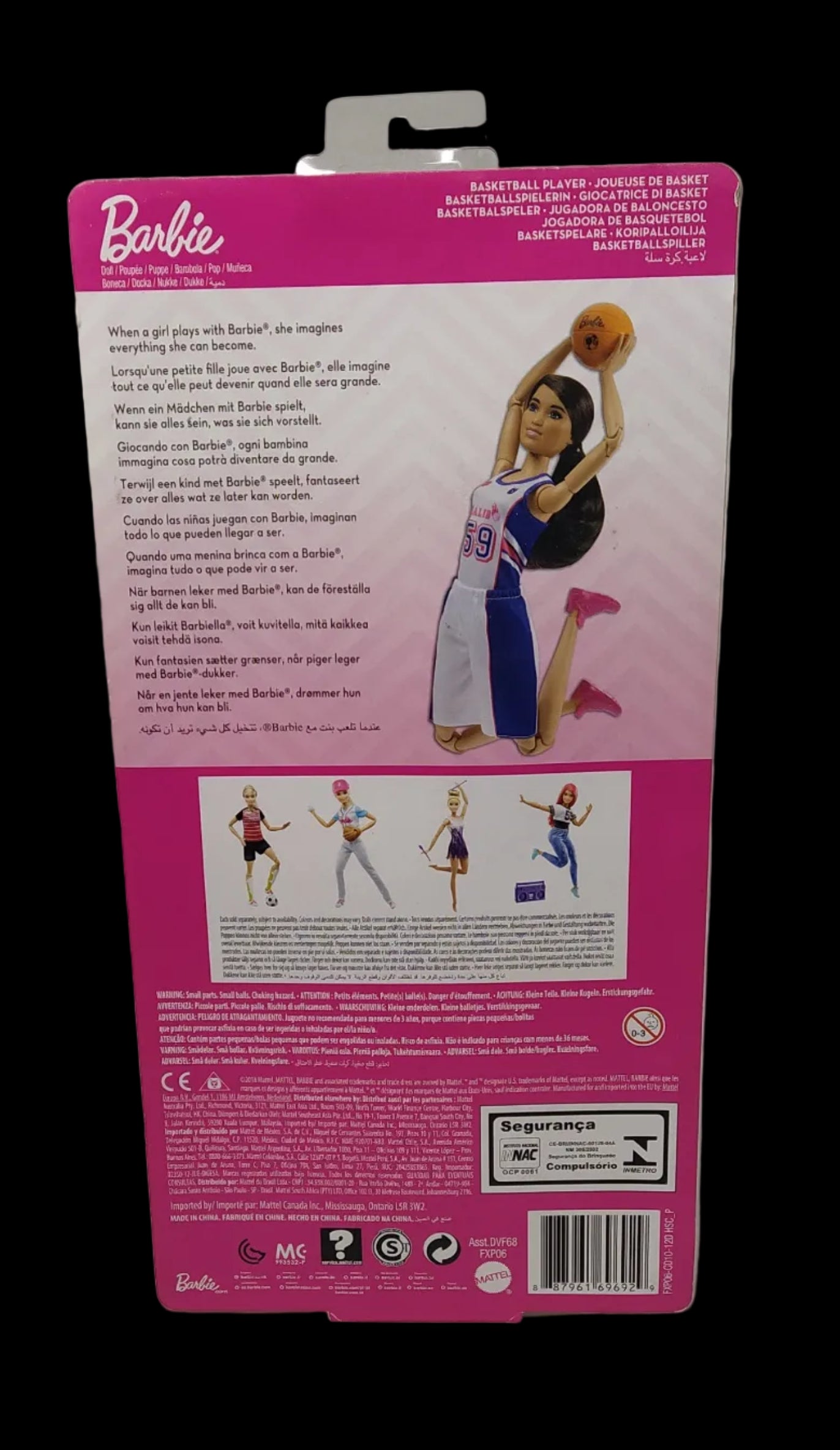 Barbie Bambola Giocatrice Di Basket Snodata, Fxp06 Nuova