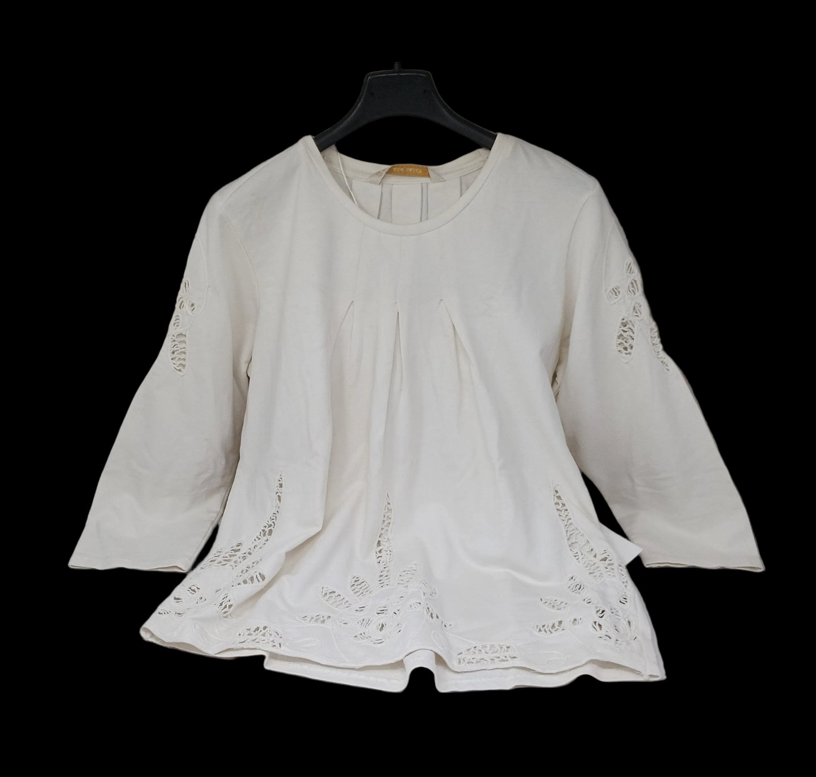 Zara Maglietta Bca Ricamo M