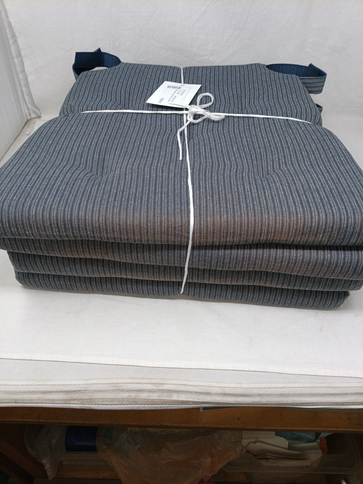 4 Cuscini Per Le Sedie Righe Grigio