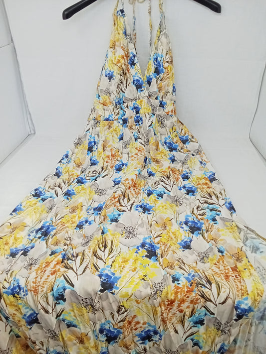 Abito Lubngo Beige Giallo 42