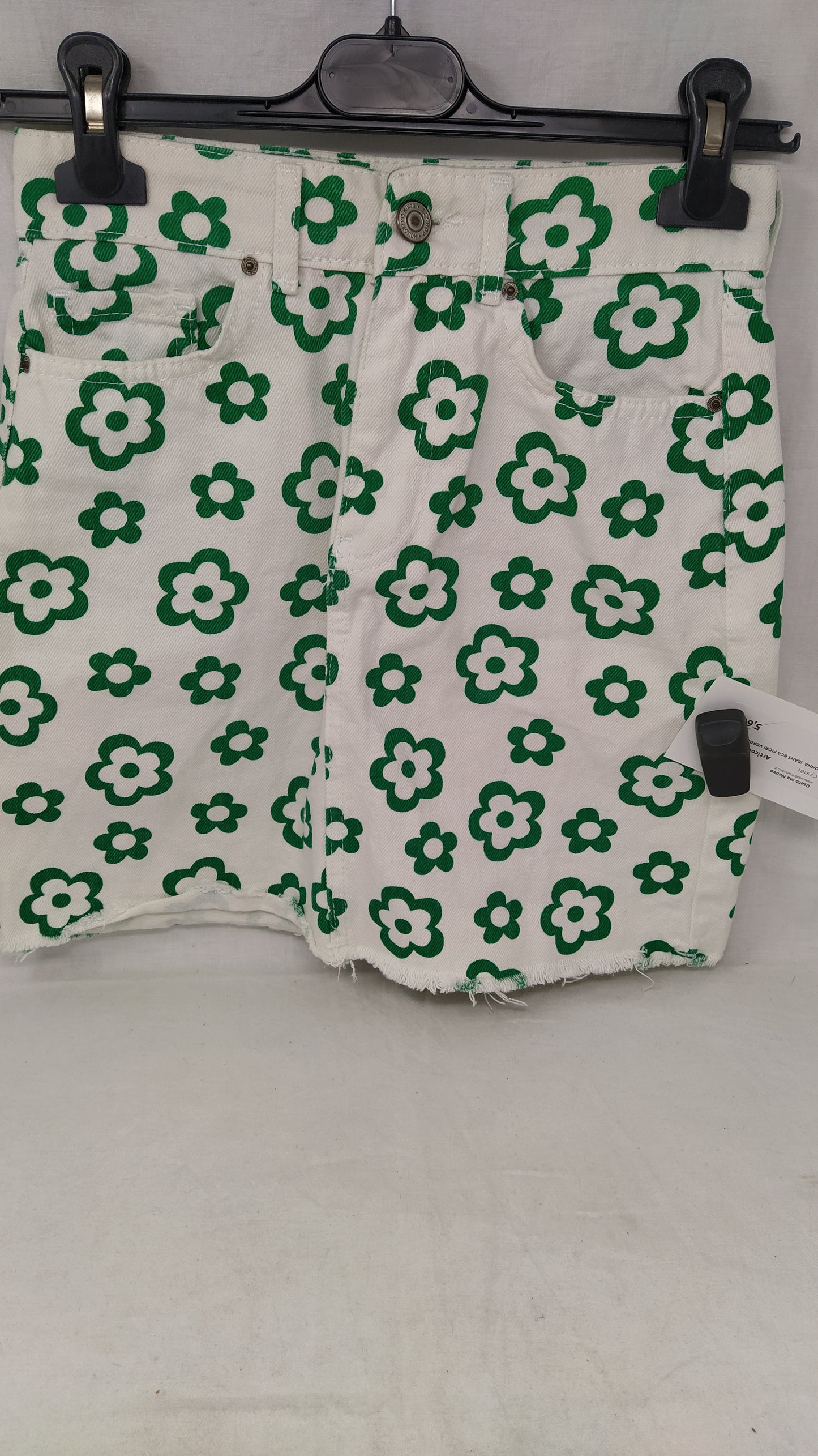 Gonna Jeans Bca Fiori Verde Xs