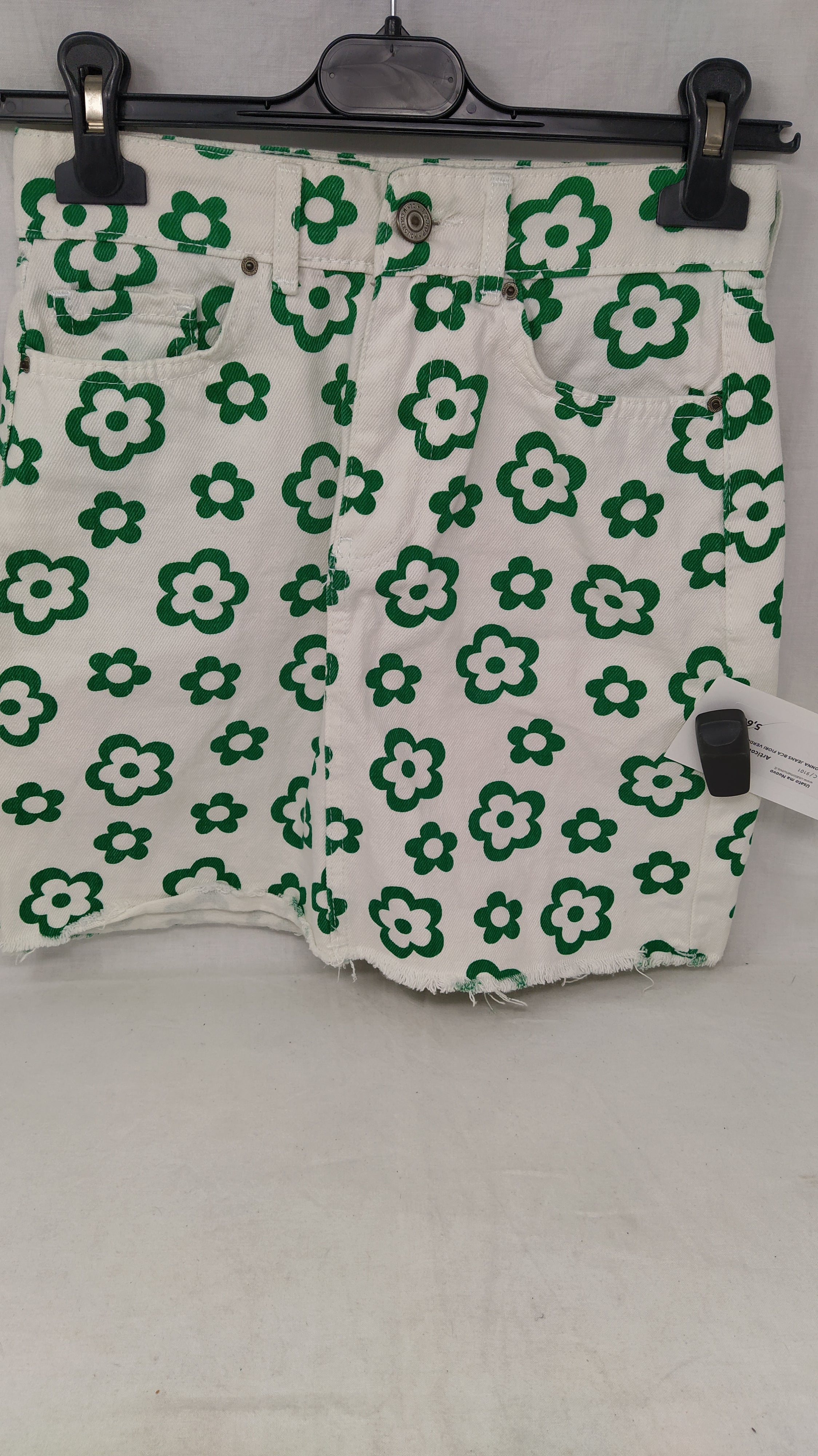 Gonna Jeans Bca Fiori Verde Xs