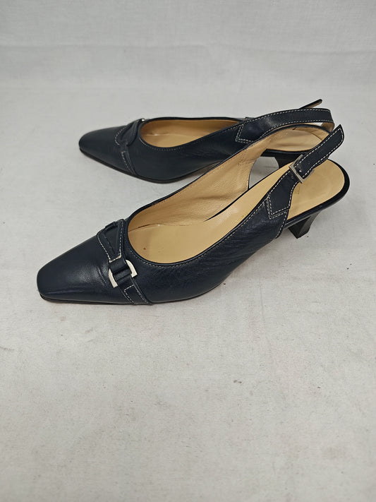 Cinzia Valle Sandalo In Pelle Blu 37