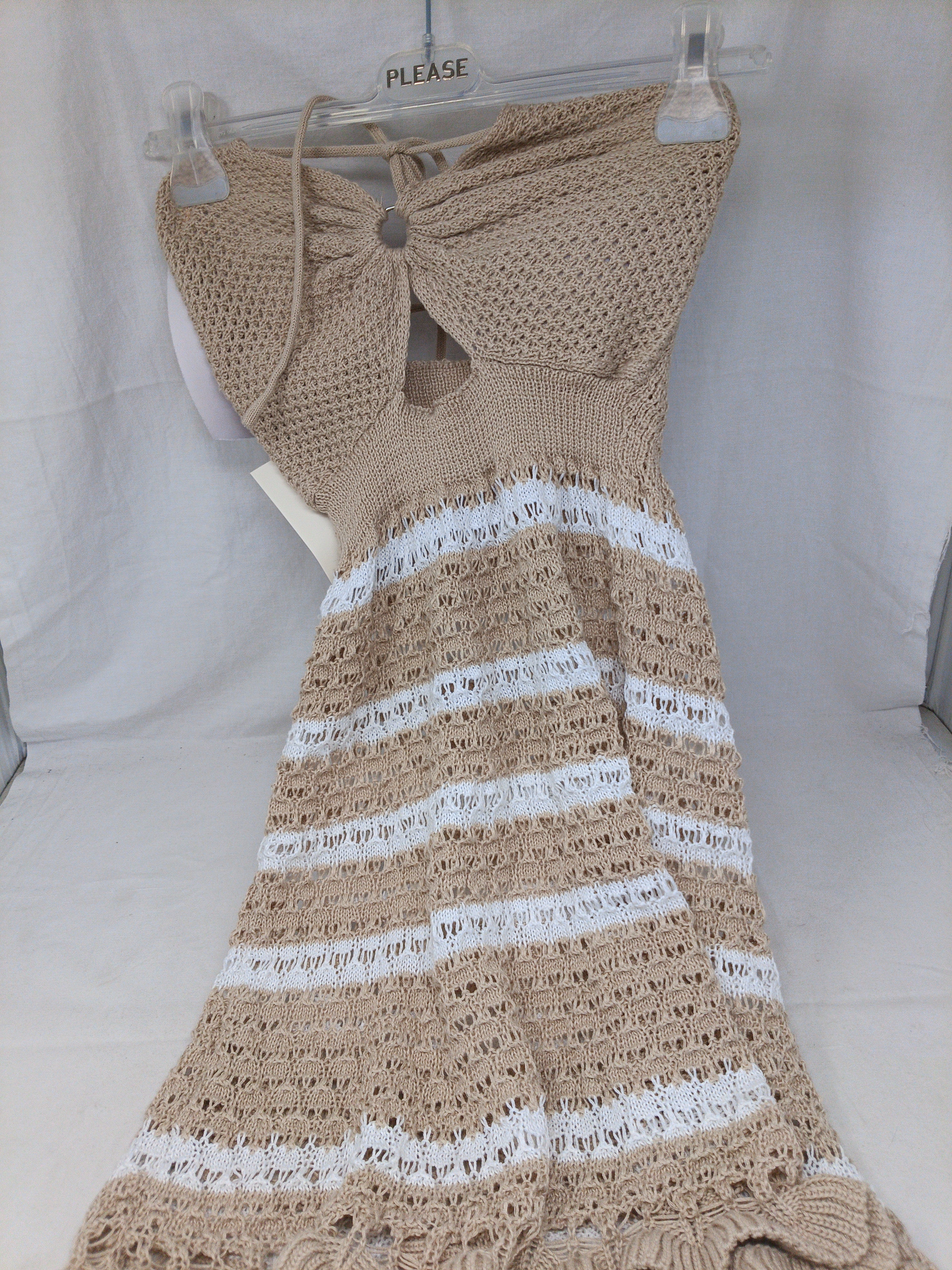 Abito In Uncinetto Beige Bco S