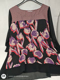Barbarella Camicia Tulle Nera Rossa Beige M
