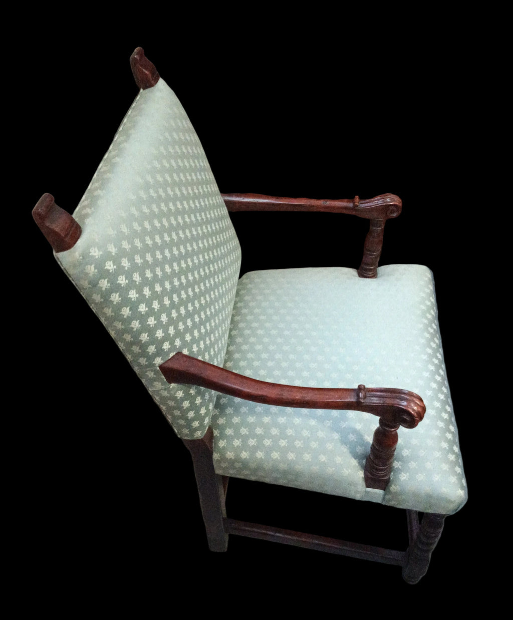 Poltrona Struttura Legno Schienale + Seduta Tessuto Verde Lxpxh 65x65x102