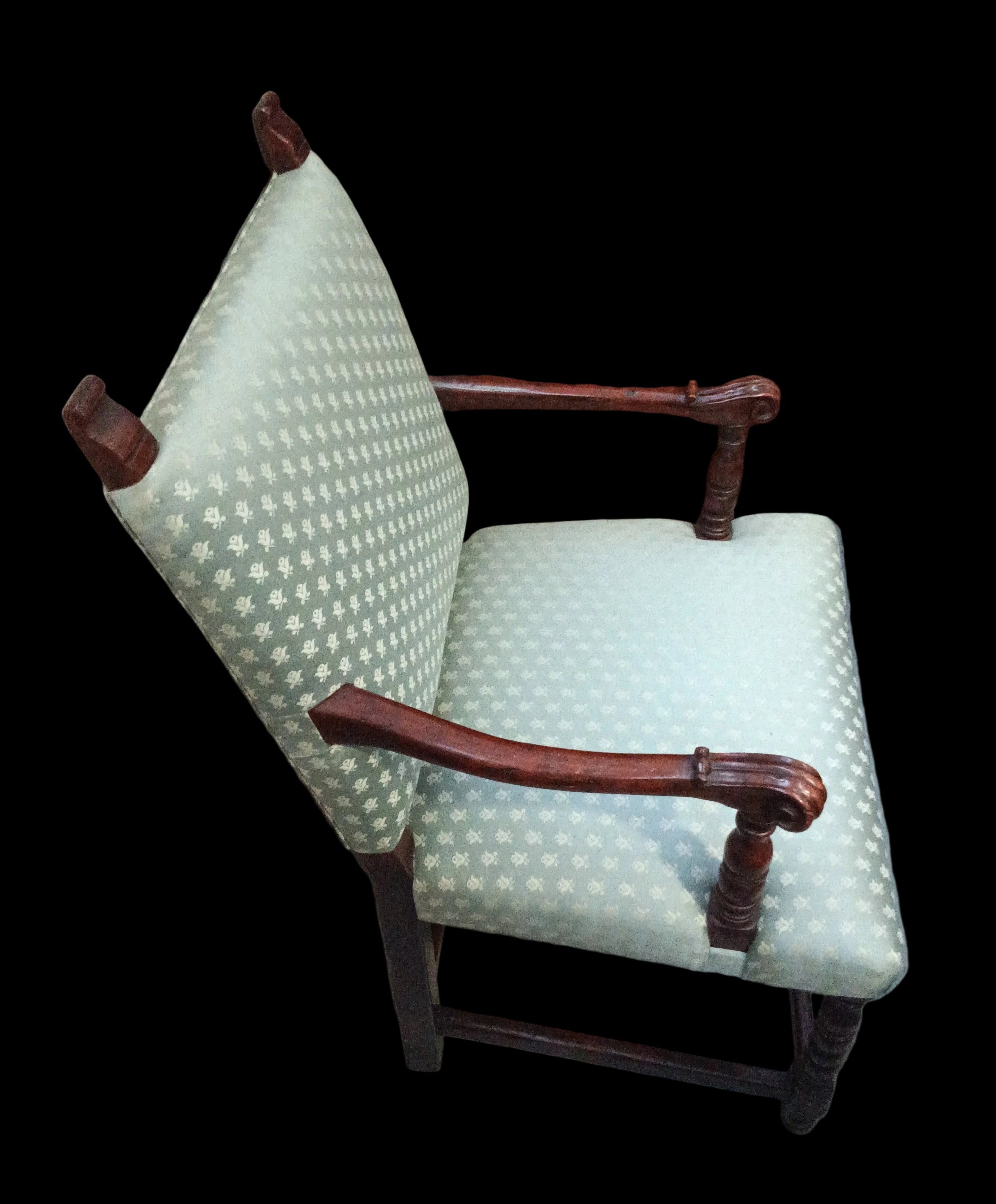 Poltrona Struttura Legno Schienale + Seduta Tessuto Verde Lxpxh 65x65x102
