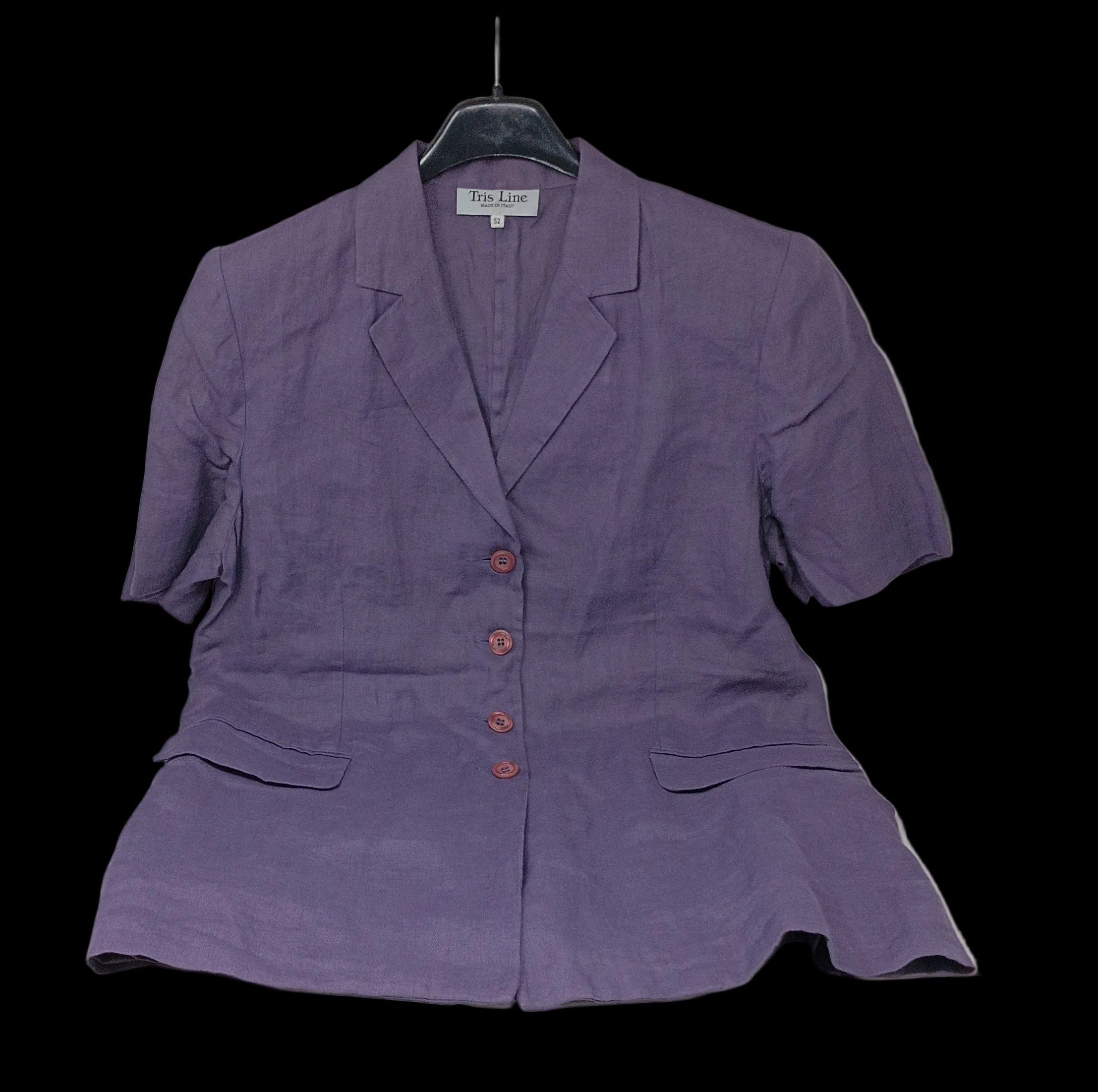 Tris Line Giacca In Lino Viola 52