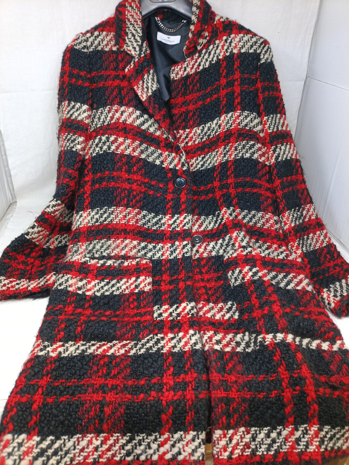Motivi Cappottino Scozzese Rosso Nero 38
