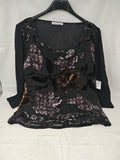 Made In Italy Maglia Tulle Nero Viola M