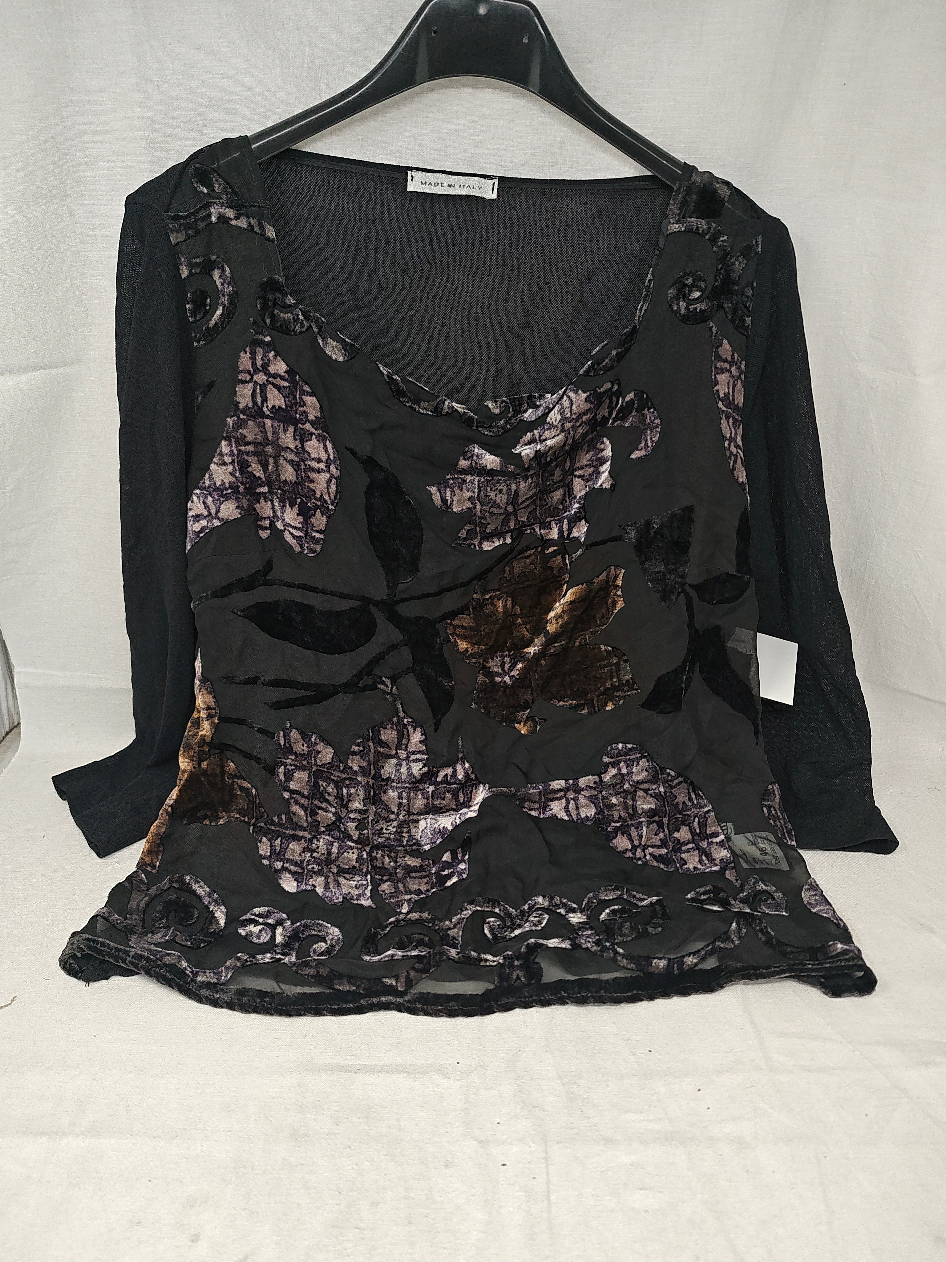 Made In Italy Maglia Tulle Nero Viola M