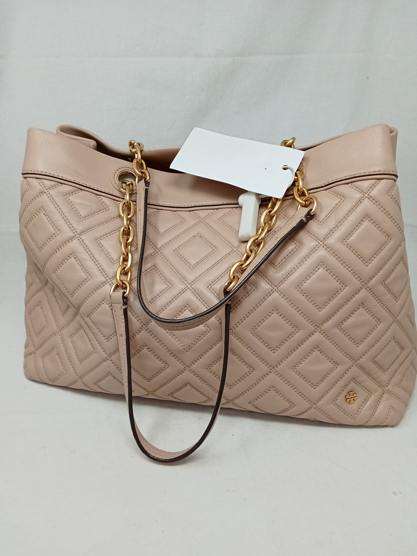 Tory Burch Borsa Shopper In Pelle Rosa Catene 37x27x14 Cm