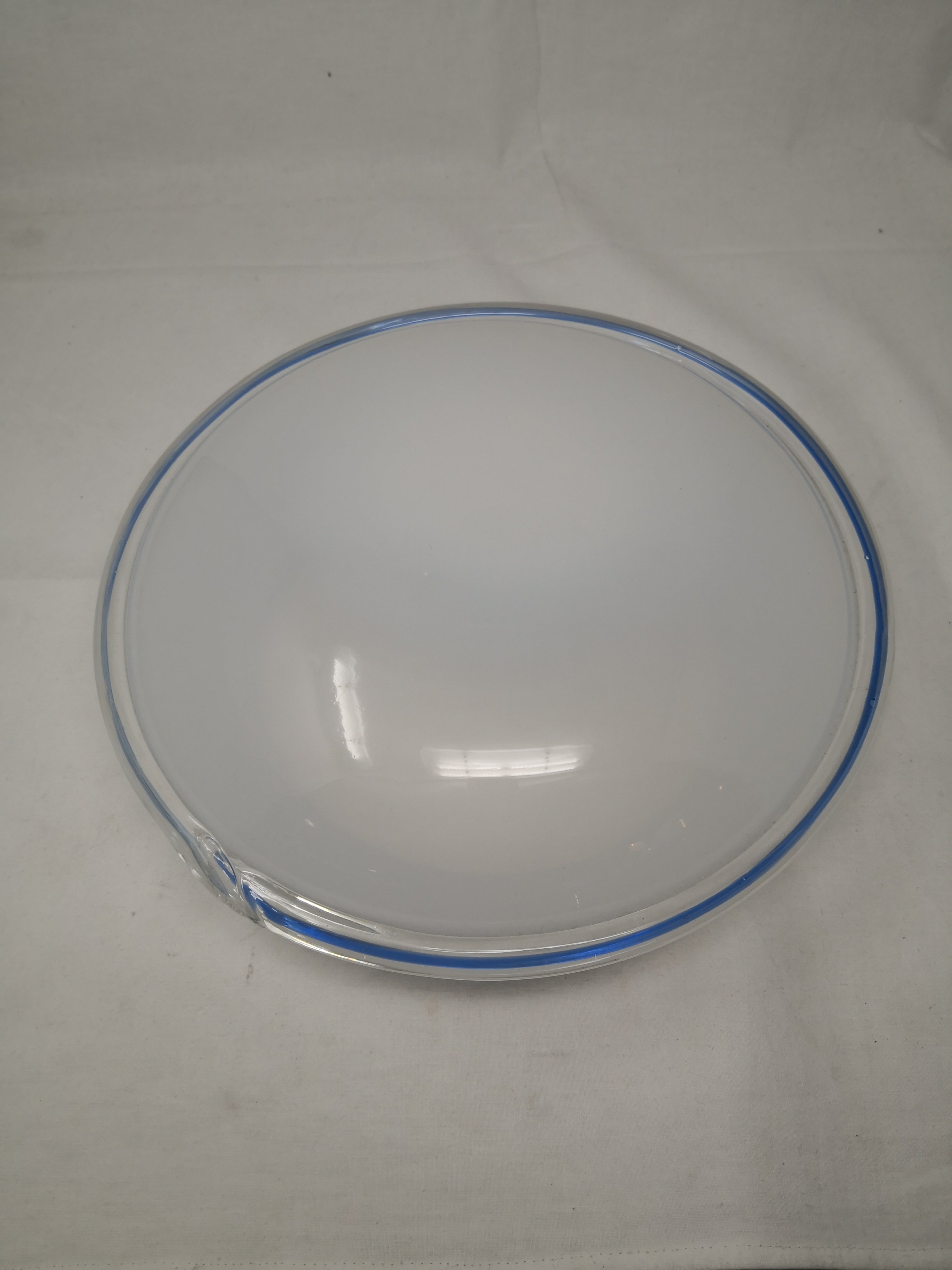 Plafoniera Incamiciata Vetro Murano Con Anello Centrale Azzurro