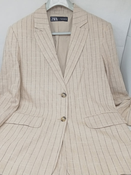 Zara Giacca Beige Righe S