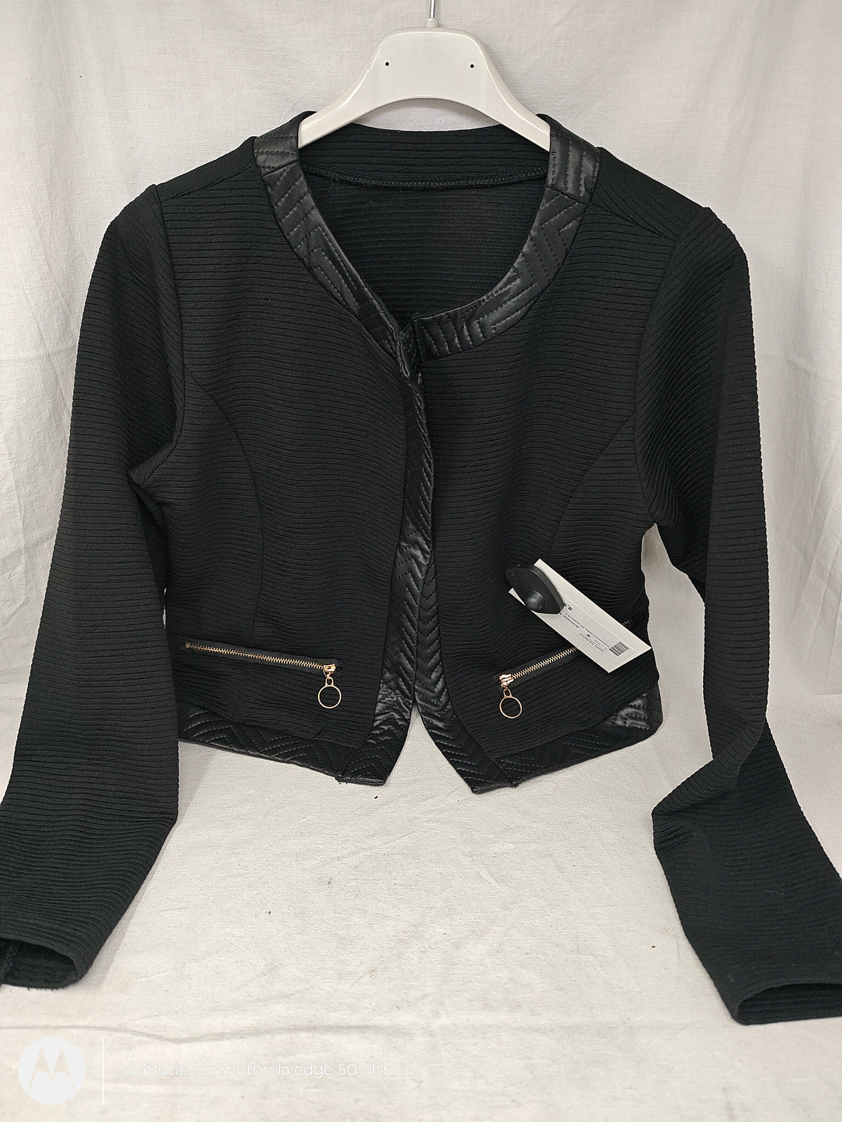 Giacchina Nera Zip Dorata S
