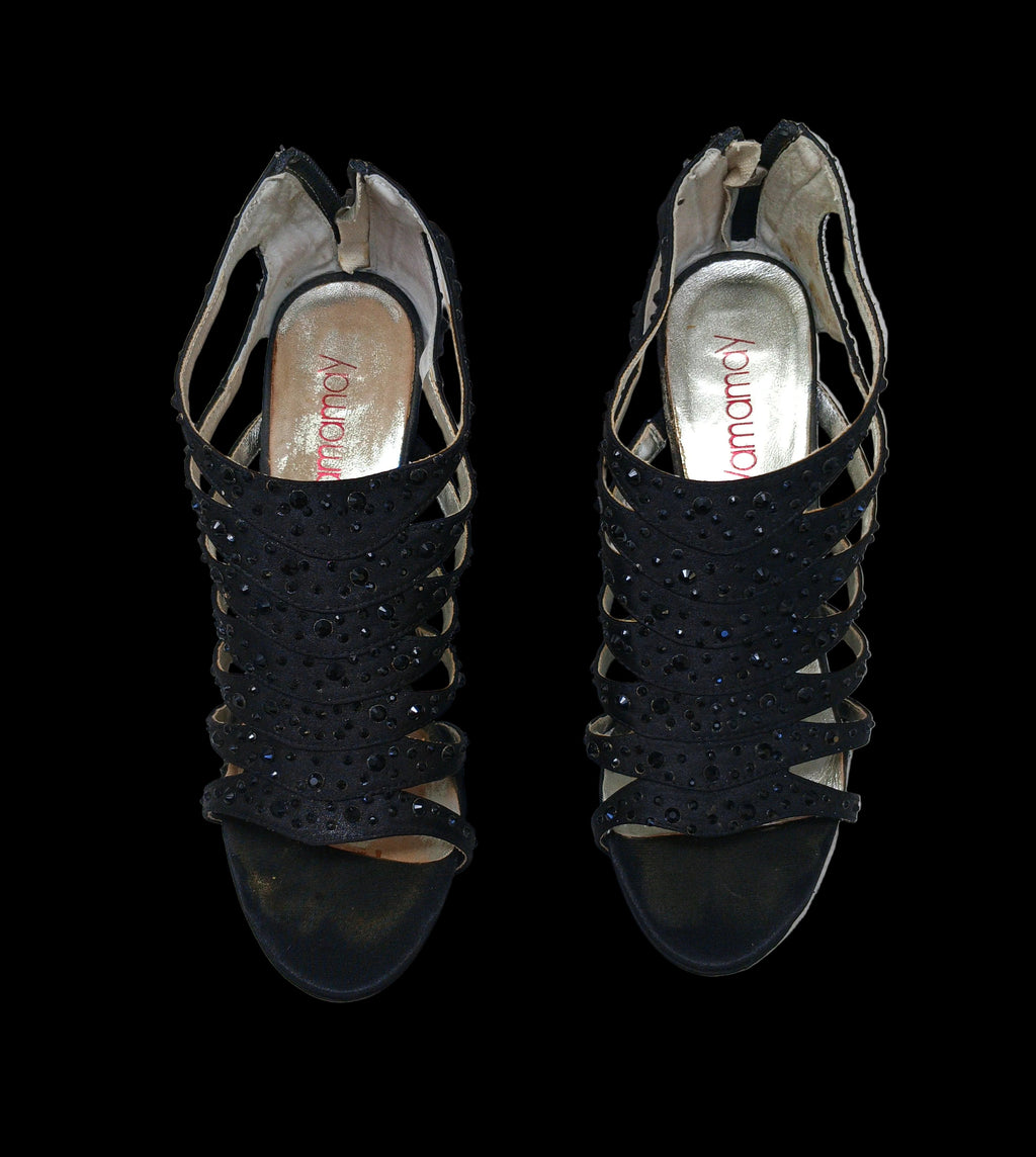 Yamamay Sandalo Nero Con Tacco Strass 36