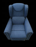 Bergere Poltrona Elevabile 2 Motori Tessuto Blu Con Ruote Lxpxh 85x80x110